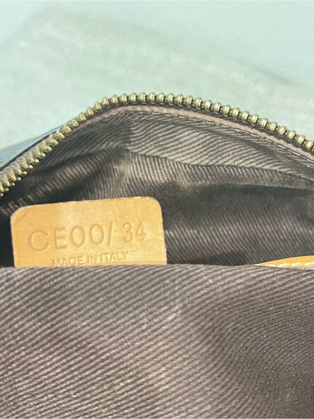 CELINE BROWN MACADAM COATED CANVAS BOSTON BAG